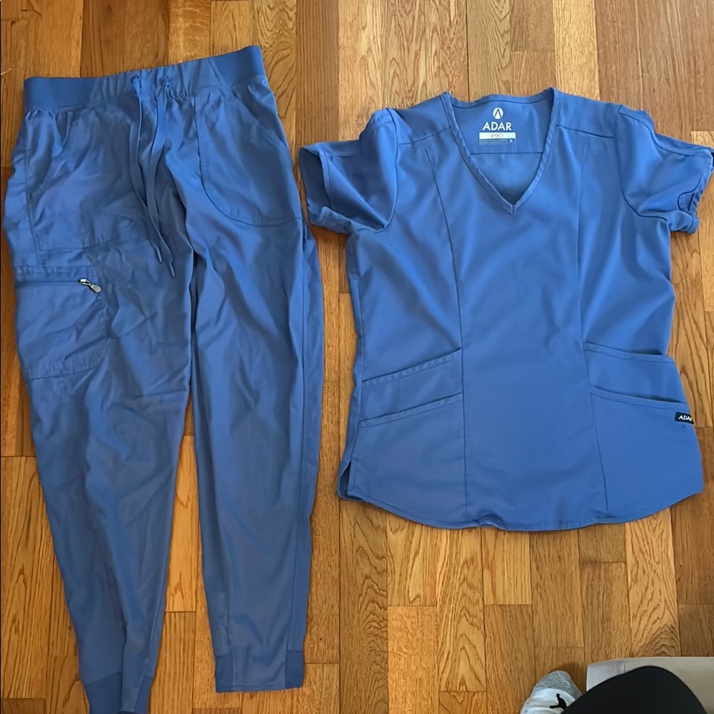 Adar Women's Blue Scrub Set - Pants & Top